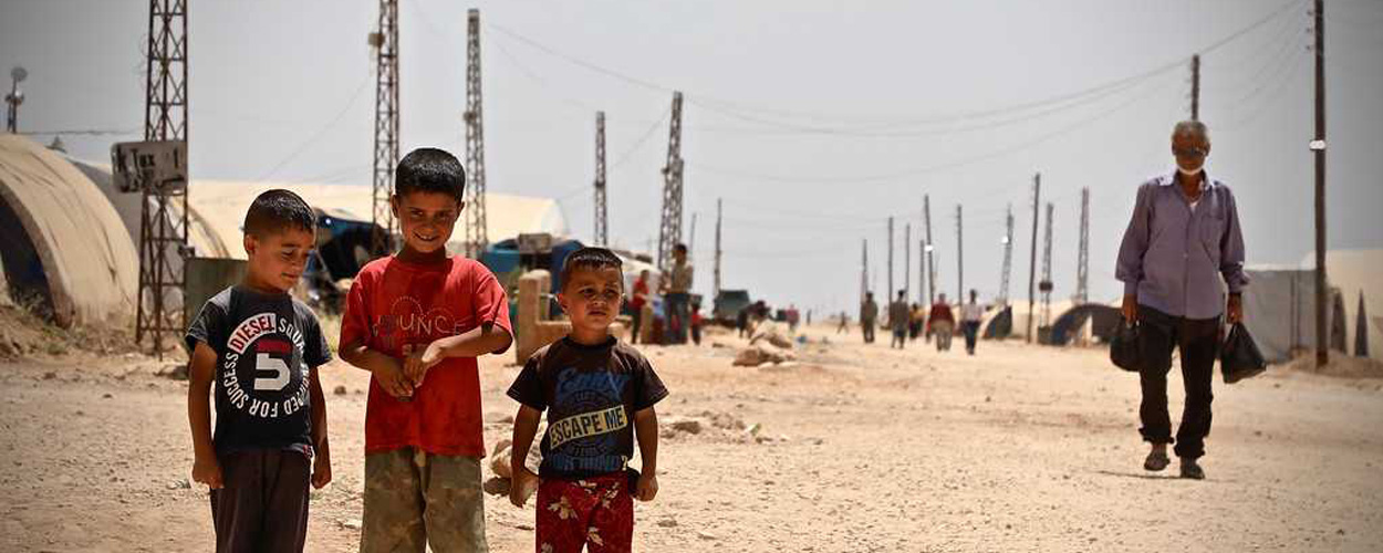 Children in Tal Serdam camp, Fafin, northern rural Aleppo.