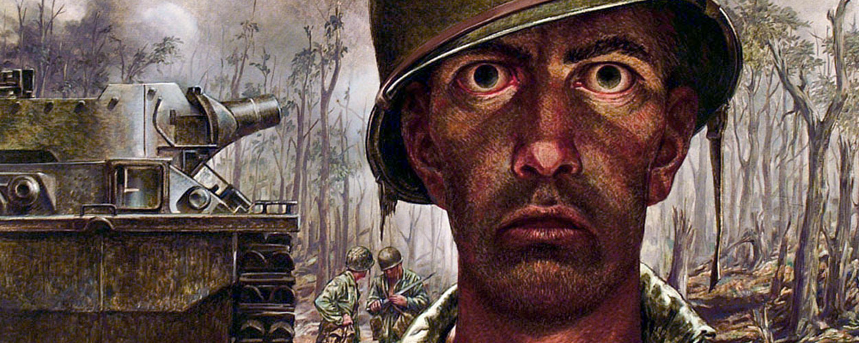 "The 2000 Yard Stare", by Thomas Lea, 1944, WWII. The Army Art Collection, U.S. Army Center for Military History
