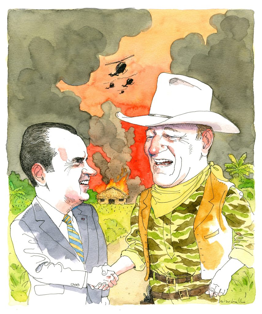 Wayne and Nixon by Joe Ciardiello